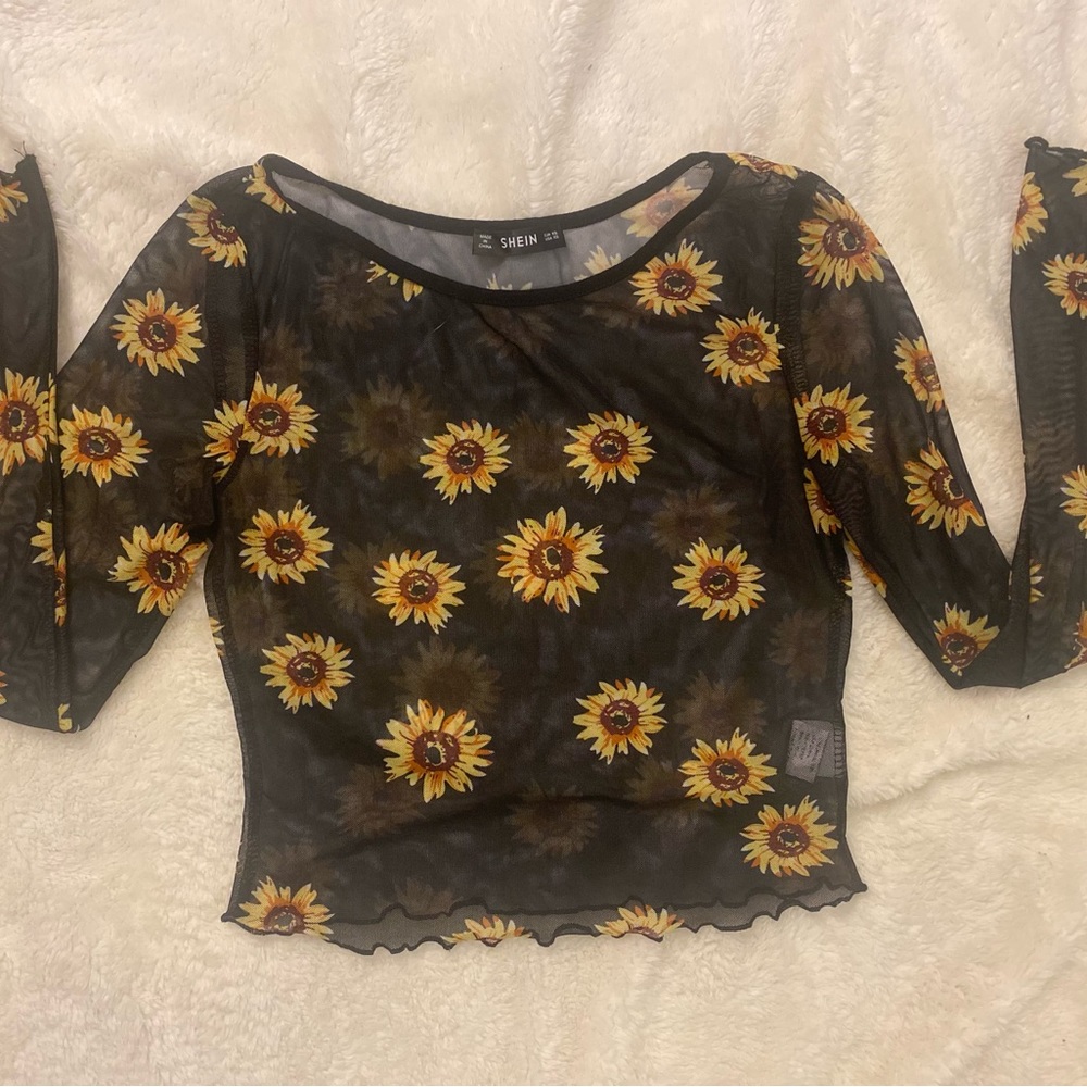 Mesh Shein Sunflower Shirt